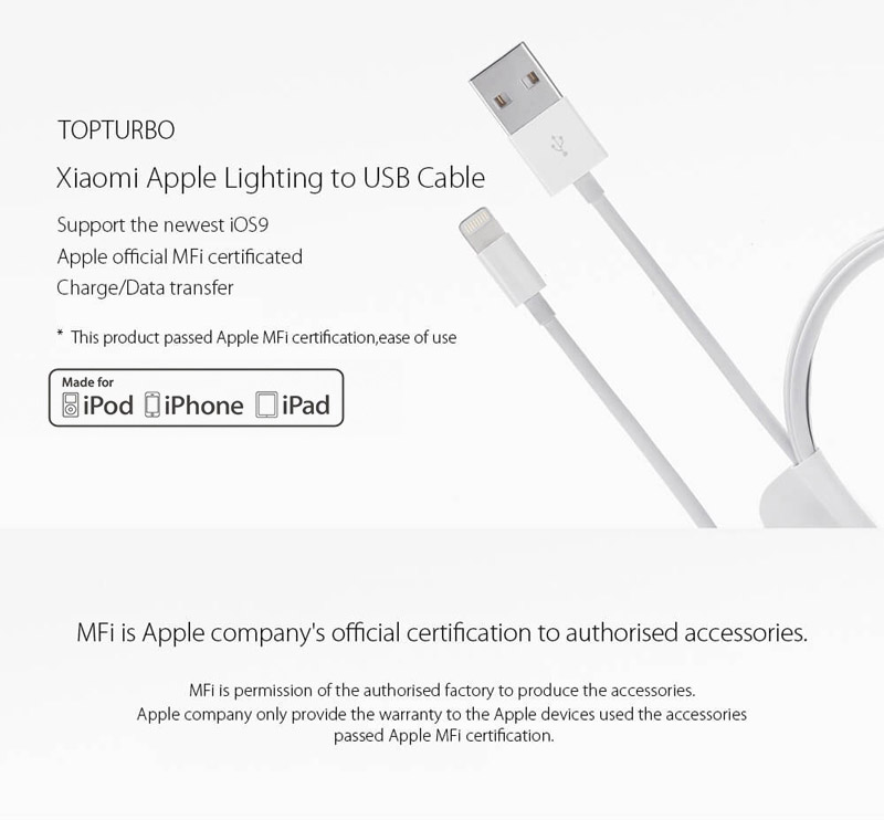 Xiaomi TOPTURBO Lightning to USB Cables 