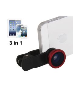 Macro Wide Angle Photo Lens for iPhone, iPad, Galaxy Phone 3-in-1 Fish Eye